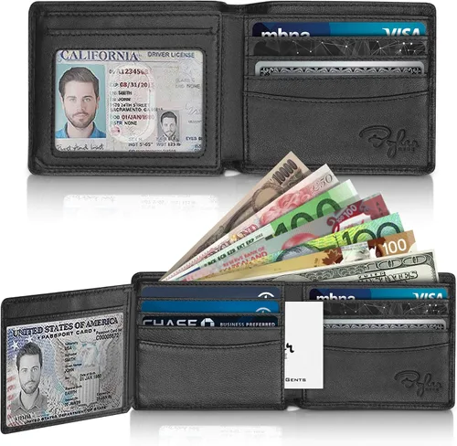 Vista 2 de Billetera de dos espacios para identificación, sostenedor de RFID, compartimento para tarjetas de capacidad extra, lo mejor en protección