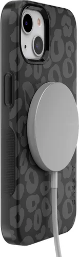 Vista 5 de Casely Funda para iPhone 14 Plus Compatible con MagSafe Into The Wild Funda para teléfono con diseño de leopardo negro