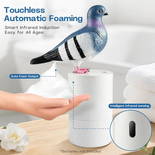 Vista 4 de Dispensador de Jabón de Espuma Bird of Peace - Divertido Lavamanos de Inducción de Caca de Paloma Dispensador Automático de Jabón para Cocina y Baño