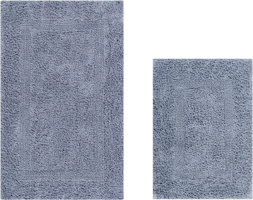 Vista 77 de Better Trends Alfombra de Inodoro en Forma de U Cubierta de Asiento de Inodoro de Lujo 100% Algodón Absorbente de Agua, Cubierta de Tapa Reversible