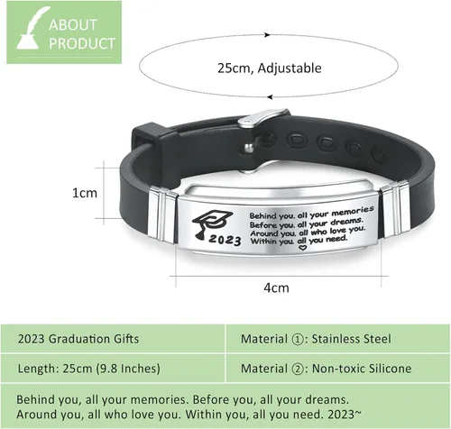 Vista 2 de KOORASY Graduation Gifts for Him 2023, Graduation Gifts for Her College Graduation Gifts for College Students Male, High School College Bracelets