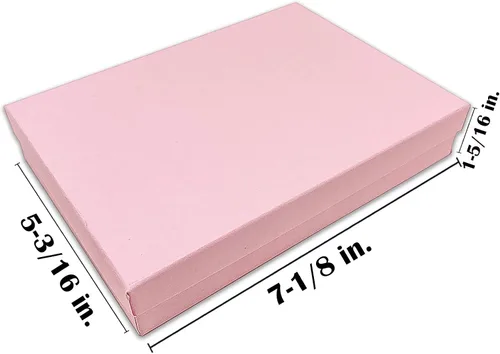 Vista 2 de TheDisplayGuys - Joyero de papel de cartón relleno de algodón, 25 unidades, color rosa, Algodón
