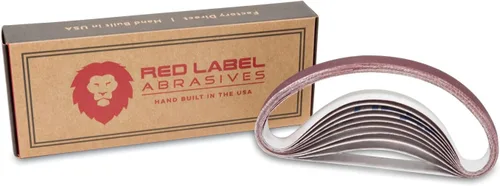 Vista 6 de Red Label Abrasives Cinturones de lijado de grano P80 grueso de 1/2 x 12 pulgadas, 10
