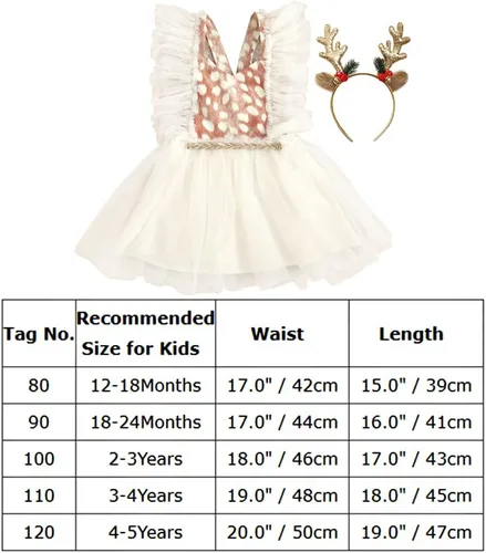 Vista 7 de Toddler Baby Girls 1st Christmas Outfit Sleeveless Reindeer Romper Dresses Newborn Xmas Outfit for Cake Smash Photo Shoot