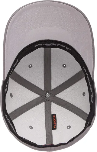 Vista 4 de Flexfit Gorra ajustada de sarga de algodón para hombre, plateado