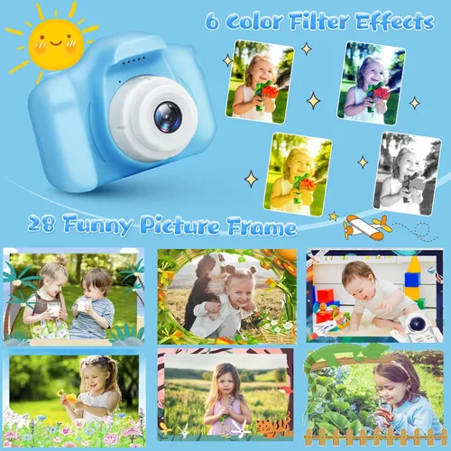 Vista 4 de Cámara para Niños y Niñas, Cámara Digital GPOSY para Niños, Cámara para Niños Pequeños Regalos de Juguete de Navidad y Cumpleaños para Niños de 3 4