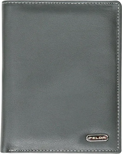 Vista 2 de Rfid - Funda para pasaporte de piel auténtica con organizador de tarjetas de crédito, Gris Multi), 5.06E+12