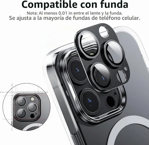 Vista 5 de Protector de lente de cámara para iPhone 14 Pro / iPhone 14 Pro Max, cubierta de cámara de aleación de metal con accesorios de protector de pantalla