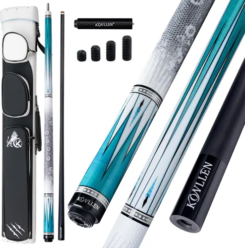 Vista 21 de KONLLEN Carbon Fiber Pool Cue 2.0 – 58" Low Deflection Performance Cue for Improved Accuracy & Consistency, 12.5mm Tip, Pro Taper