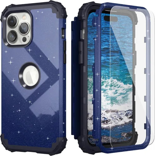 Vista 12 de IDweel Funda para iPhone 14 Pro Max, para iPhone 14 Pro Max con protector de pantalla para mujer, 3 en 1, a prueba de golpes, ajuste delgado, Reloj
