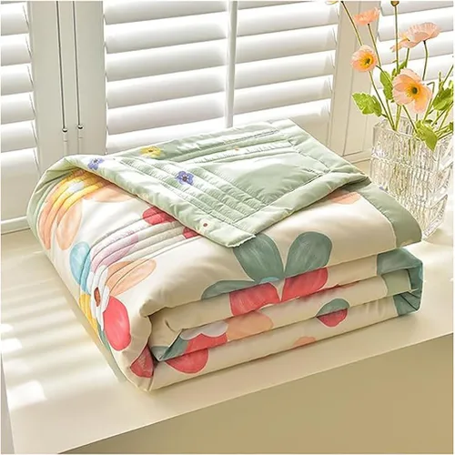 Vista 8 de ZTGL Edredón de verano fino, ligero, acolchado alternativo al plumón, manta de cama suave y ligera para todas las estaciones, lavable a máquina, A