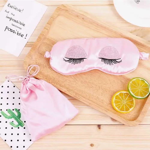 Vista 7 de Máscara de seda para dormir con correa elástica, antifaz cómoda para niños, niñas, mujeres y hombres