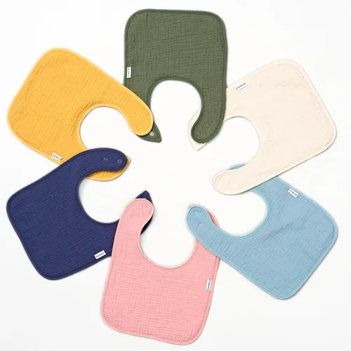 Vista 6 de Baberos unisex para bebé de muselina Gerber, pack de 8 para babeo