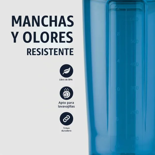 Vista 4 de BlenderBottle - Botella agitadora Pro Series perfecta para batidos de proteínas y preentrenamiento, 24 onzas, color azul océano