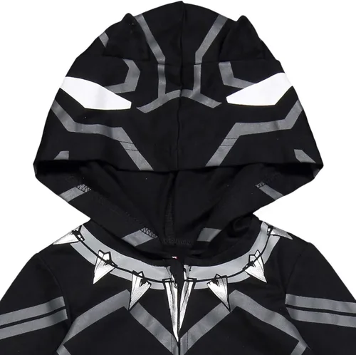 Vista 4 de Marvel Los Vengadores Spider-Verse Spider-Man Venom Iron Man Cremallera Completa Traje de Cosplay Mono para Recién Nacido a Niño Pequeño Black