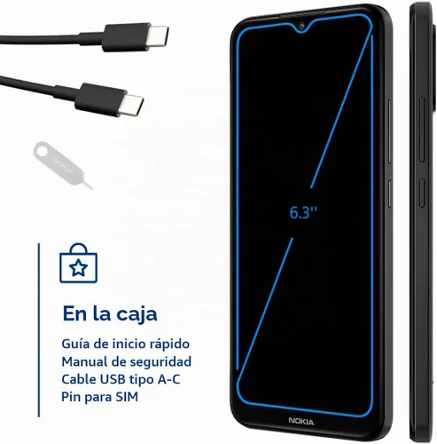 Vista 7 de Nokia C210 T-Mobile, AT&T, Cricket Android 13 Smartphone desbloqueado Batería para todo el día Versión estadounidense 3/32 GB Pantalla