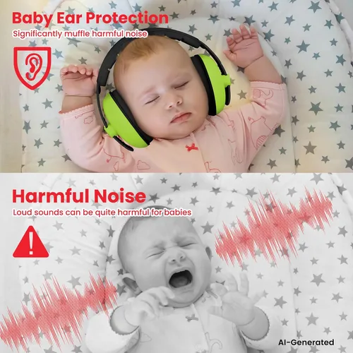 Vista 45 de Auriculares de bebé para protección contra el ruido, color blanco