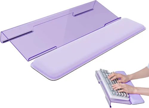 Vista 11 de Laborio Soporte de muñeca para teclado de computadora para escritorio, soporte para teclado para escribir fácilmente con almohadilla de muñeca