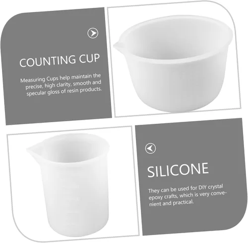 Vista 8 de TEHAUX 2 juegos de moldes de silicona kits de resina moldes para resina silicona taza medidora moldes de resina tazas medidores de resina