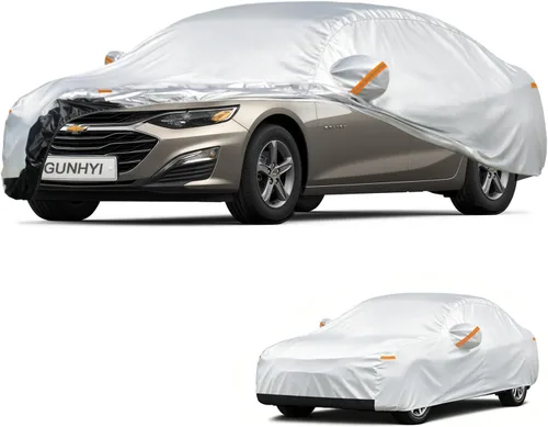 Vista 9 de GUNHYI - Funda de automóvil de 6 capas para Tesla Model 3 (2017-2025), impermeable para todo tipo de clima, protección UV contra la nieve, el sol