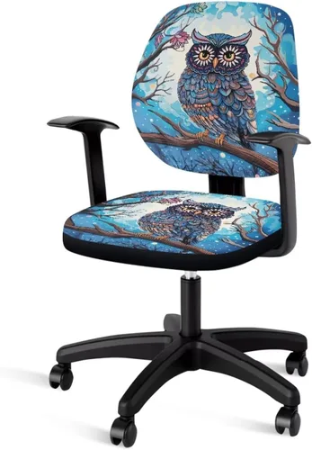 Vista 18 de Funda para silla de oficina de mármol azul, funda para silla de escritorio, sin brazos, fundas para sillas de computadora, 2 piezas, tela elástica