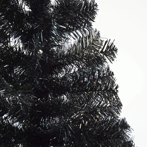 Vista 2 de Northlight - Árbol de Navidad artificial de espumillón negro, sin luces, 4 pies x 24 pulgadas