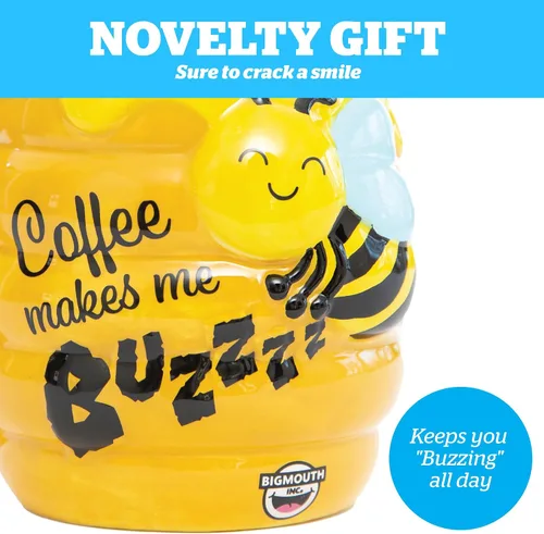 Vista 5 de BigMouth Inc Buzz-presso - Taza de café divertida en forma de panal - Lindas tazas para mujeres, hombres y niños - Regalos geniales para adultos