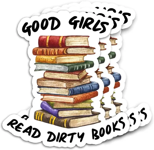 Vista 2 de 314PI Calcomanías de libros sucios con texto en inglés "Good Girls Read Dirty", calcomanías de Kindle, calcomanías divertidas, calcomanías de libros