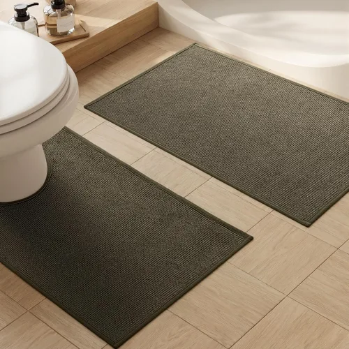 Vista 24 de YIHOUSE Tapete de baño antideslizante, absorbente, de secado rápido, para el suelo del baño, delgado, para debajo de la puerta, lavable de pelo bajo