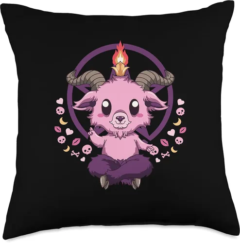 Vista 5 de Pastel Goth Baby Baphomet Gift Baby Baphomet - Cojín estético para cojín gótico, 16.0 x 16.0 in, multicolor