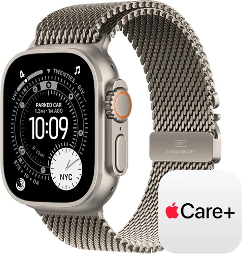 Vista 18 de Apple Watch Ultra 3 [GPS + Cellular 49mm] Reloj inteligente para correr y multideporte con funda de titanio resistente con bucle milanés de titanio
