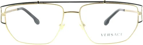 Vista 2 de Versace VE 1257 1436 - Lentes hexagonales de metal dorado de 2165in
