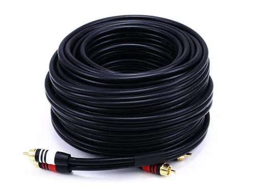Vista 8 de Monoprice Cable de audio de dos canales de alta calidad, 2 conectores RCA a 2 conectores RCA, macho a macho, 22 AWG, 25 pies, negro