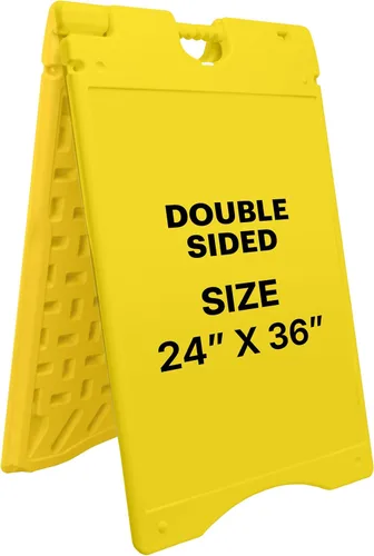 Vista 9 de Jumbl Letrero sándwich con marco en A para exteriores, superficie de visualización de 24 x 36 pulgadas, con protector de letrero de PVC y agujeros