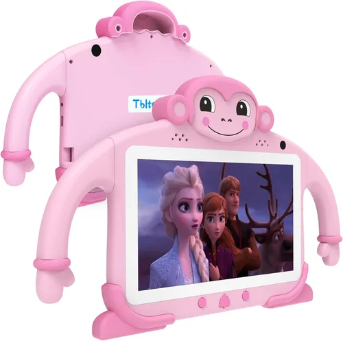Vista 7 de Tableta para niños de 7 pulgadas para niños de 3 a 7 pulgadas con pantalla táctil ROM de 32 GB con funda WiFi de Youtube, tabletas Android para Azul