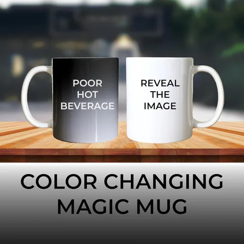 Vista 4 de Tazas de café personalizadas - Texto personalizado, foto, logotipo, imagen de collage, nombre inicial taza de monograma y tazas mágicas de cerámica