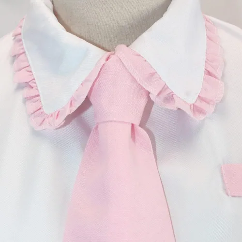 Vista 5 de Disfraz de anime rosa para mujer, disfraz de uniforme escolar, disfraces de Halloween con pelucas