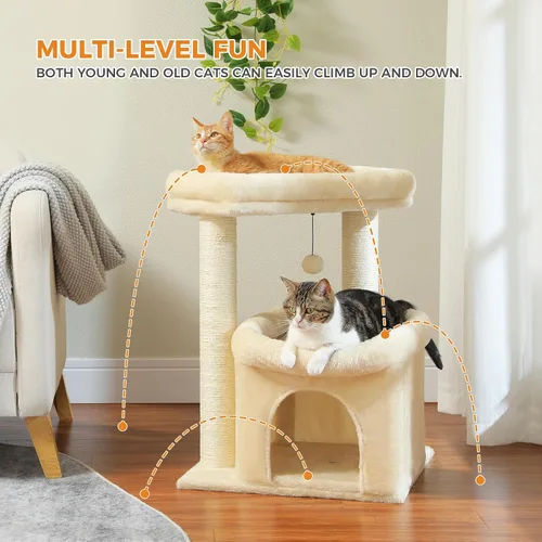 Vista 4 de PEQULTI Árbol para Gatos Torre de Gatos para Gatos Grandes con Postes de Rascar Cubiertos de Sisal y Reposo Extra Grande para Gatos