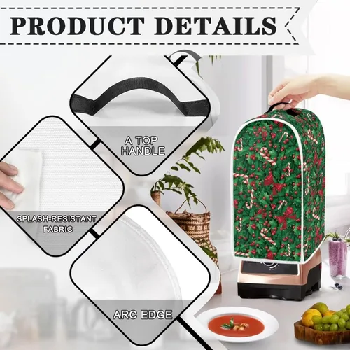 Vista 3 de Gomyblomy Cubierta antipolvo de Navidad para electrodomésticos de cocina, para batidoras de pie, máquinas de café de leche de soja, protectores