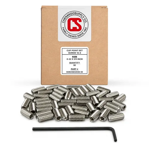Vista 9 de Chenango Supply 8-32 x 1 Tornillos de acero inoxidable con punta de copa