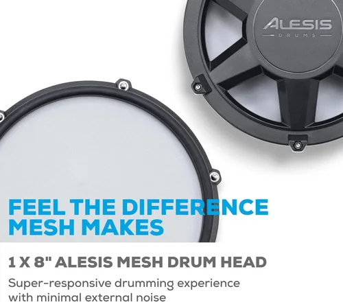Vista 3 de Alesis Drums Nitro Max Expansion Pack - Expansión de batería eléctrica para kit Nitro Max con pad de tom de malla, platillo de 10" con choke