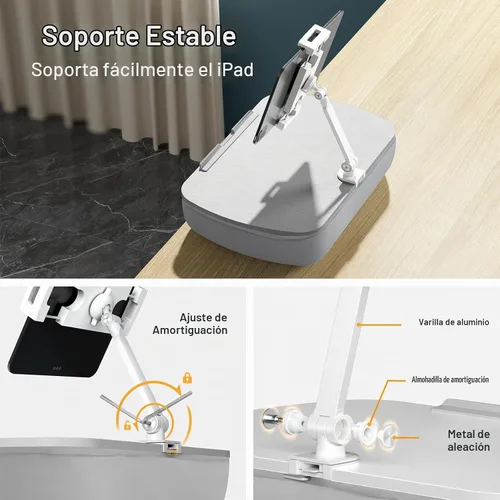 Vista 5 de ERGONOV - Soporte de almohada para puf, soporte para tableta de 360° con brazo ajustable