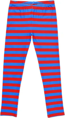 Vista 6 de HDE Leggings navideños elásticos hasta el tobillo a rayas para niña