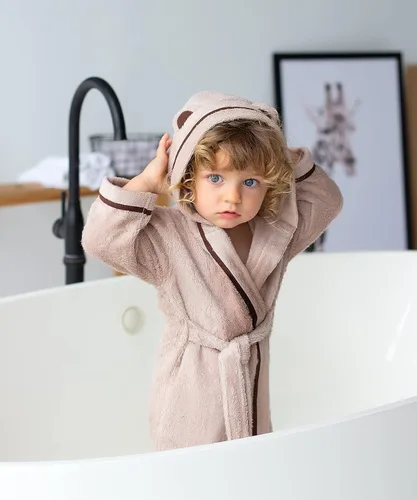 Vista 7 de Bata de baño suave de alta calidad, rayón de bambú con capucha, para niños y niñas