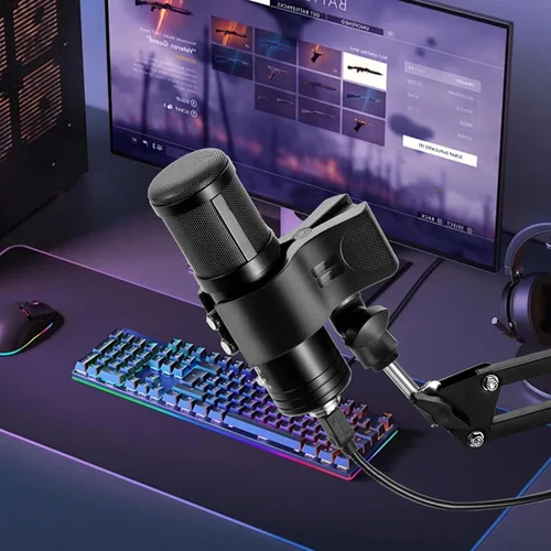 Vista 7 de Soporte para micrófono, clip accesorio grande para soportes, compatible con la mayoría de micrófonos condensadores y inalámbricos con un rango