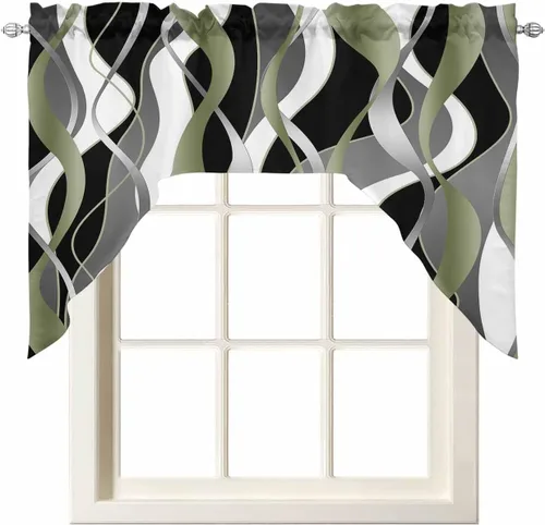 Vista 8 de Árbol de Navidad, cenefa de cocina, cenefa con bolsillo para barra, paneles de cortina para dormitorio, sala de estar, baño, cafetería, ventanas