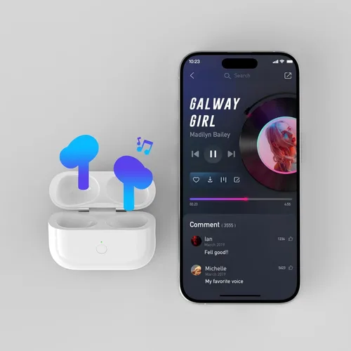 Vista 8 de Funda de carga de repuesto compatible con AirPod Pro de 2ª generación, Air pod Pro 2 con botón de sincronización de emparejamiento Bluetooth