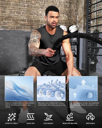 Vista 5 de Boyzn Camisetas sin mangas para hombre, paquete de 3 camisetas sin mangas para entrenamiento, gimnasio, atletismo, culturismo, fitness, camisetas