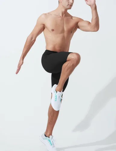 Vista 6 de MIZOK Pantalones cortos de compresión elásticos para hombre con bolsillo
