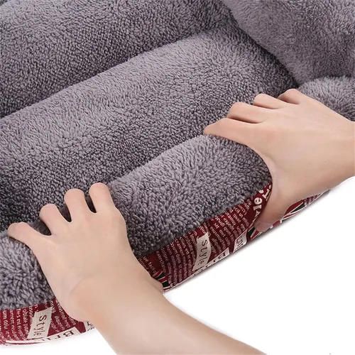 Vista 5 de Camas para perros pequeños, medianos y grandes, cama rectangular para mascotas, lavable, con estampado de leopardo, tamaño S